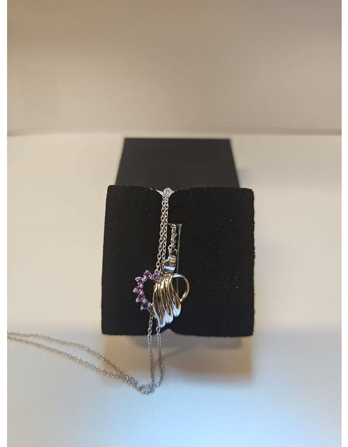Load image into Gallery viewer, Amethyst Heart Necklace With 18in Sterling Silver Chain
