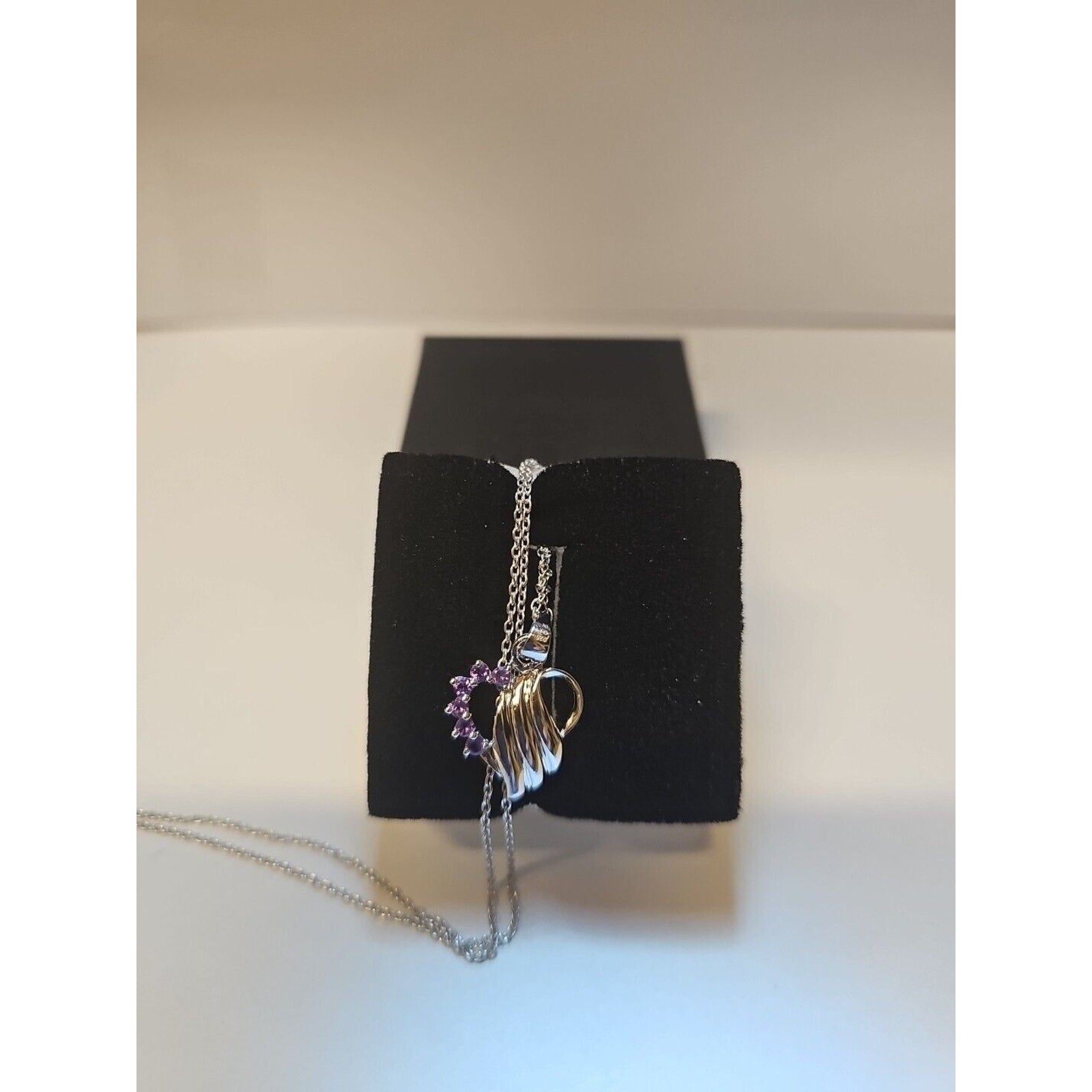 Amethyst Heart Necklace With 18in Sterling Silver Chain