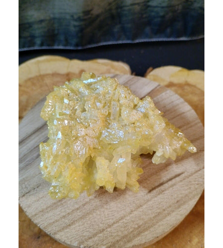 0.64lbRainbow Aqua Aura Quartz Crystal Cluster Points Titanium Coating