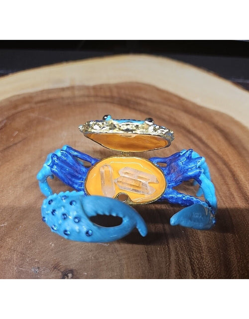Load image into Gallery viewer, Crab Trinket Box W/3 Herkimer Diamonds Covered In Gemstones
