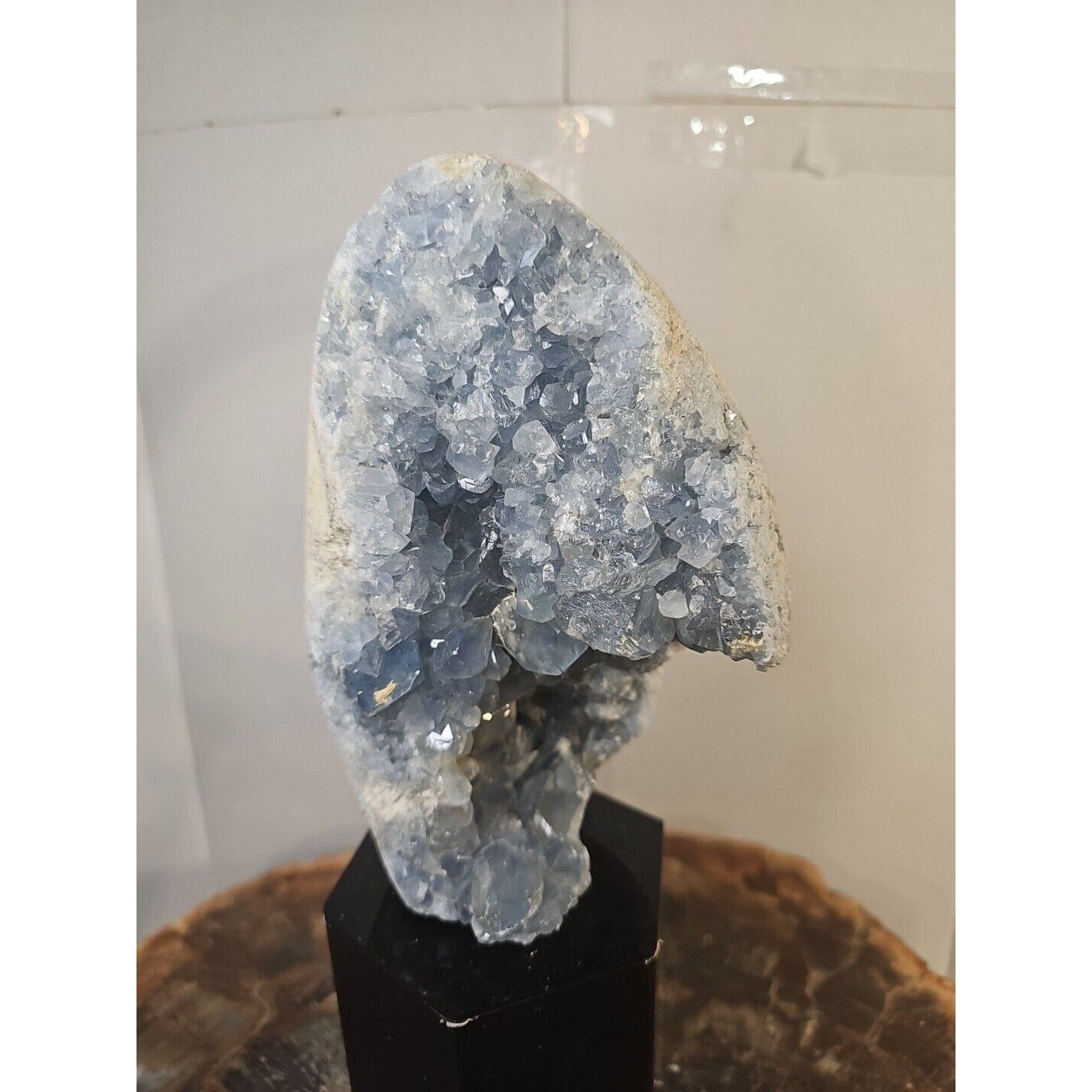 4.90lbs Natural Baby Blue Celestite Quartz Crystal Geode Cluster Points Brazil