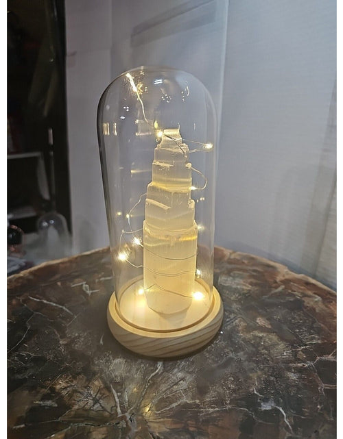 Load image into Gallery viewer, 6in 429g Selenite Tower In Case W/led Lights
