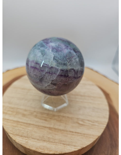 Load image into Gallery viewer, 1.09lb Natural Rainbow Fluorite Quartz Crystal Sphere Ball Polished
