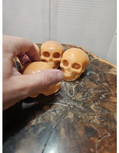 Load image into Gallery viewer, 1Pcs Natural Sunstone Quartz Crystal Skull Carving Head Healing Brazil
