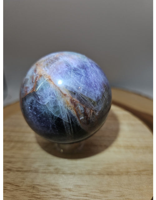 Load image into Gallery viewer, Chevron Amethyst Sphere 335gram 65mm
