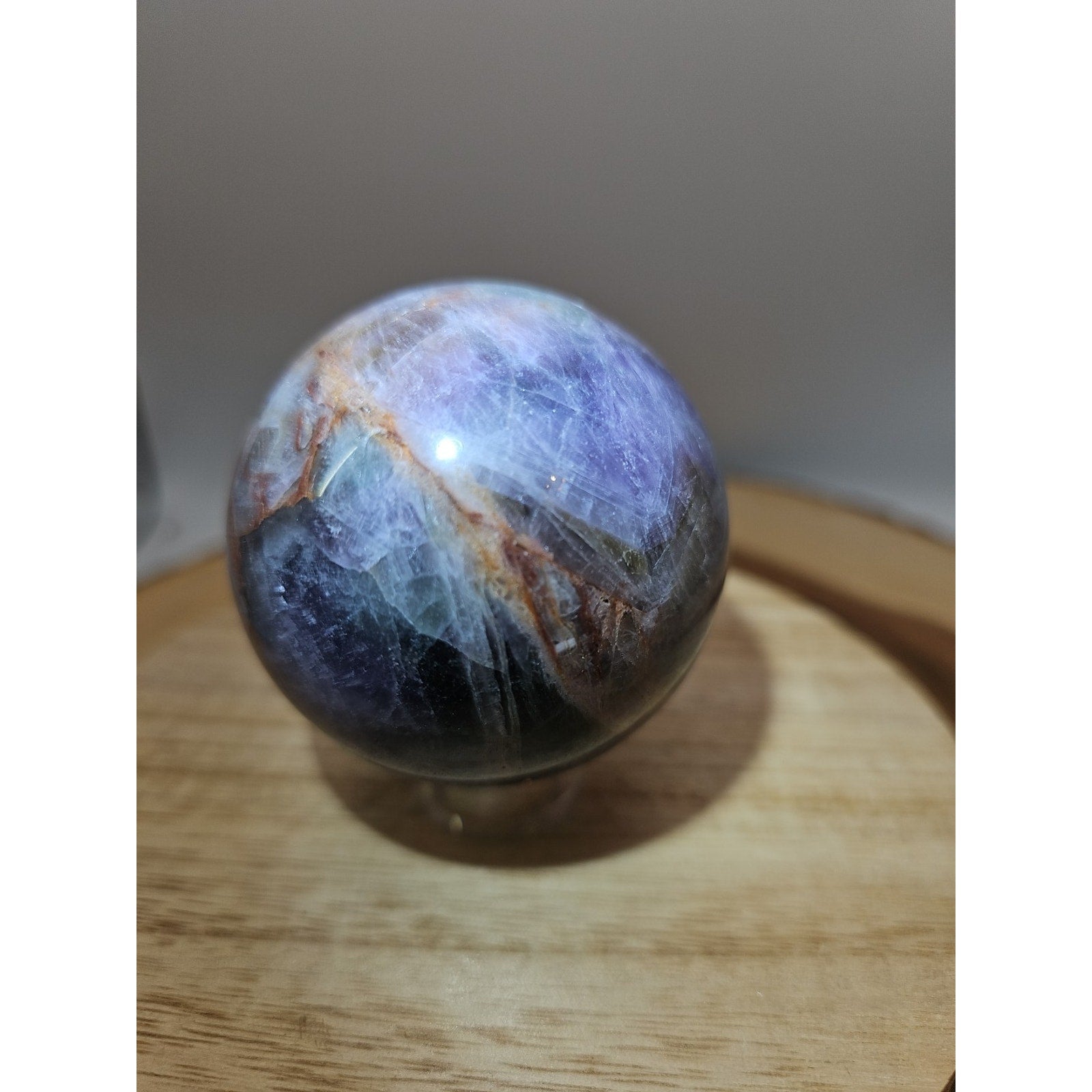 Chevron Amethyst Sphere 335gram 65mm