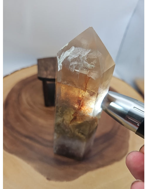 Load image into Gallery viewer, 1.95lb Fluorite Quartz Crystal Point W/Stand

