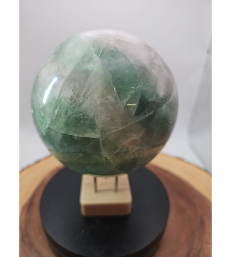 5.43 Natural Green Fluorite Quartz Crystal Sphere Ball Polished Healing