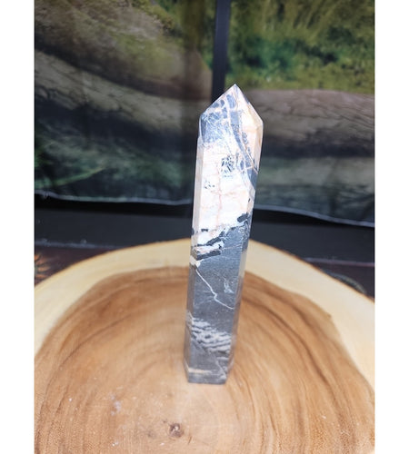 Zebra Stone Tower 390g 7.3/4 In Tall