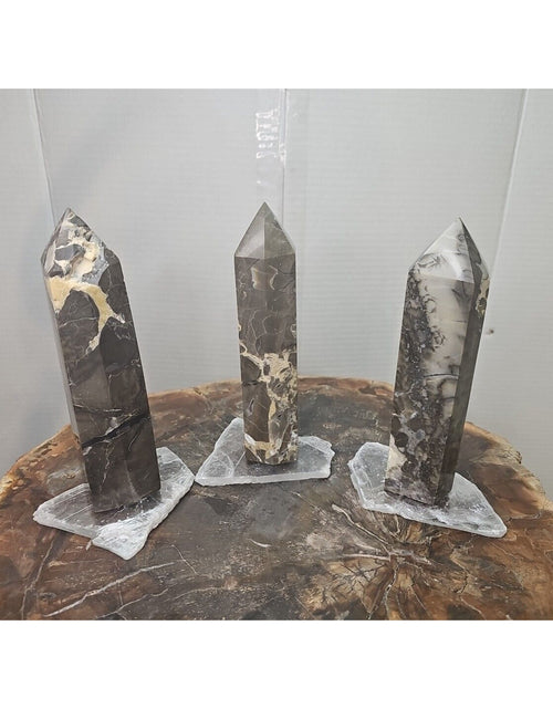 Load image into Gallery viewer, 4.28LB 3Pcs Natural Vesuvianite Agate Carnelian Crystal Point W/Selenite Base
