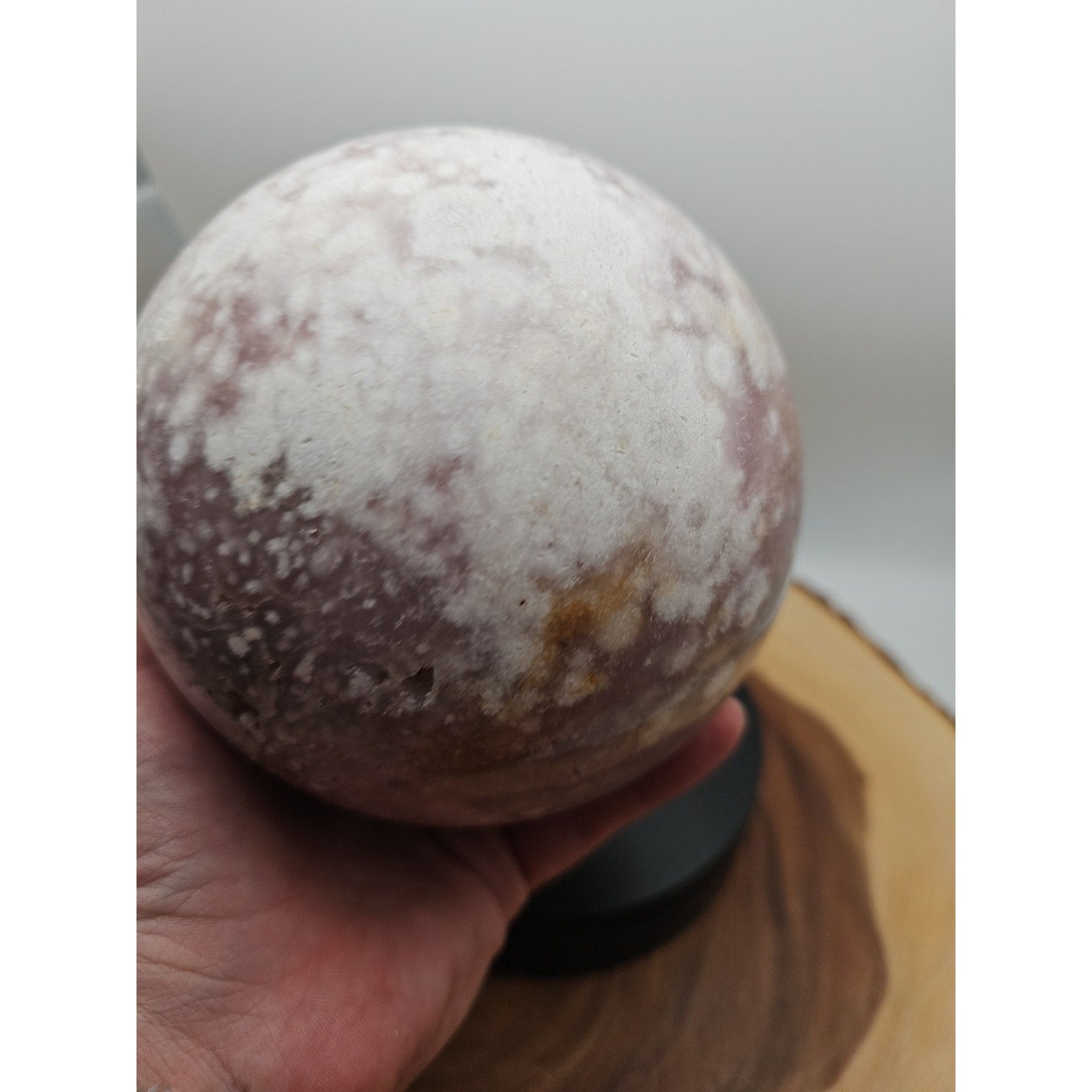 6.55lbs Natural Cherry Blossom Agate Sphere Quartz Crystal Ball
