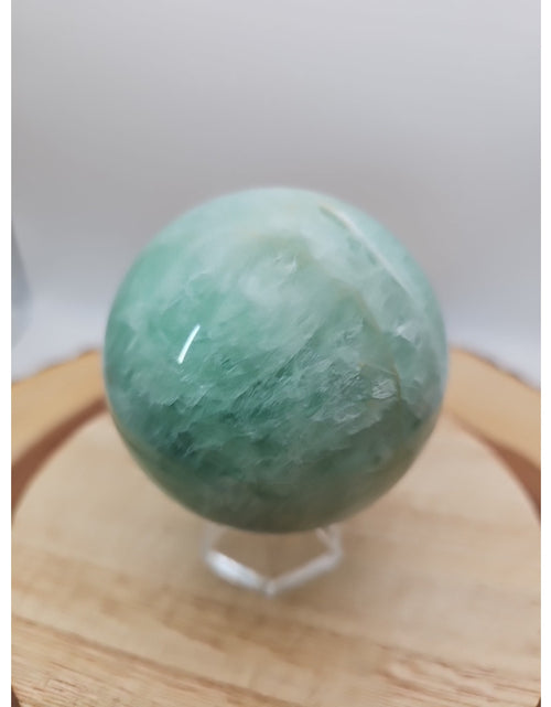 Load image into Gallery viewer, 1.43lb Natural Rainbow Fluorite Quartz Crystal Sphere Ball Polished
