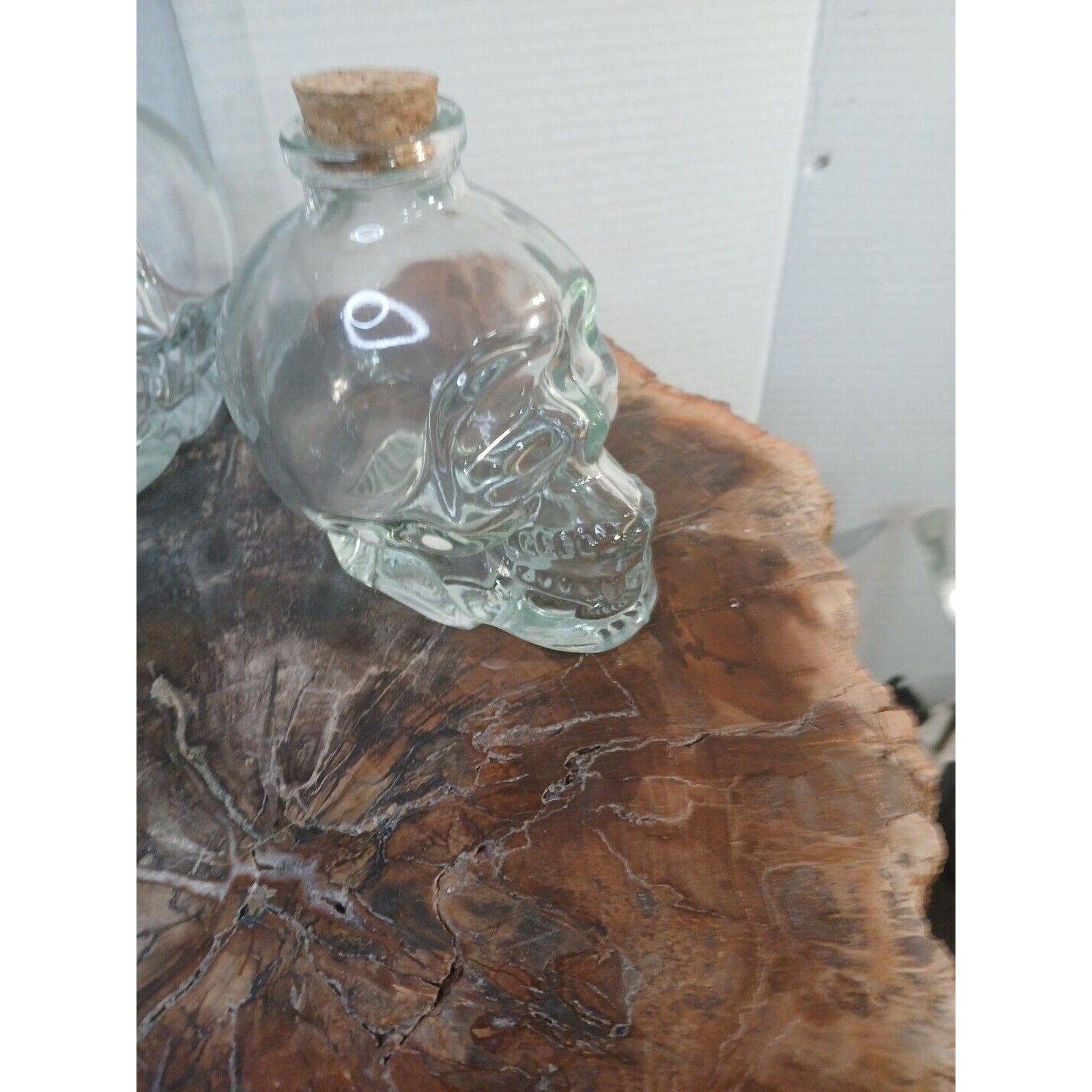 4pcs Skull Decanter Leadfree Glass Skull Prop Bottle With Cork Stopper