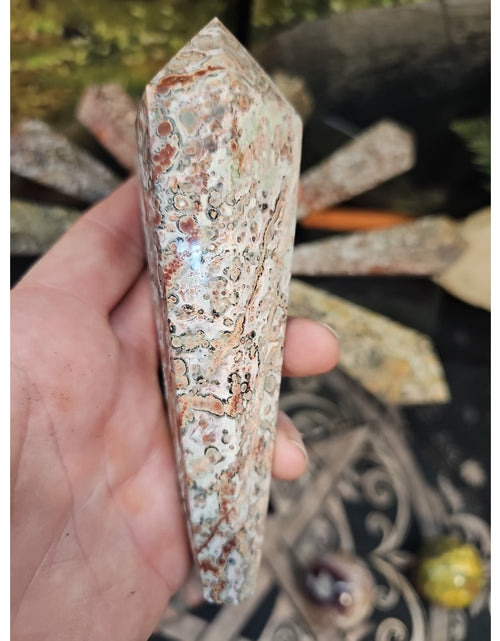 Load image into Gallery viewer, Natural Leopard Skin Jasper Crystal Scepter .40 Avg
