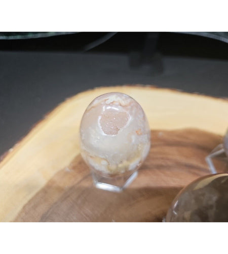 1lb 2pcs Natural Phantom Flower Carnelian Agate Crystal Geode Egg Carved Healing