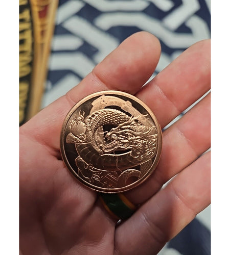 CHINESE DRAGON ~ WORLD OF THE DRAGONS ~ 1 OZ. PURE COPPER ROUND ~