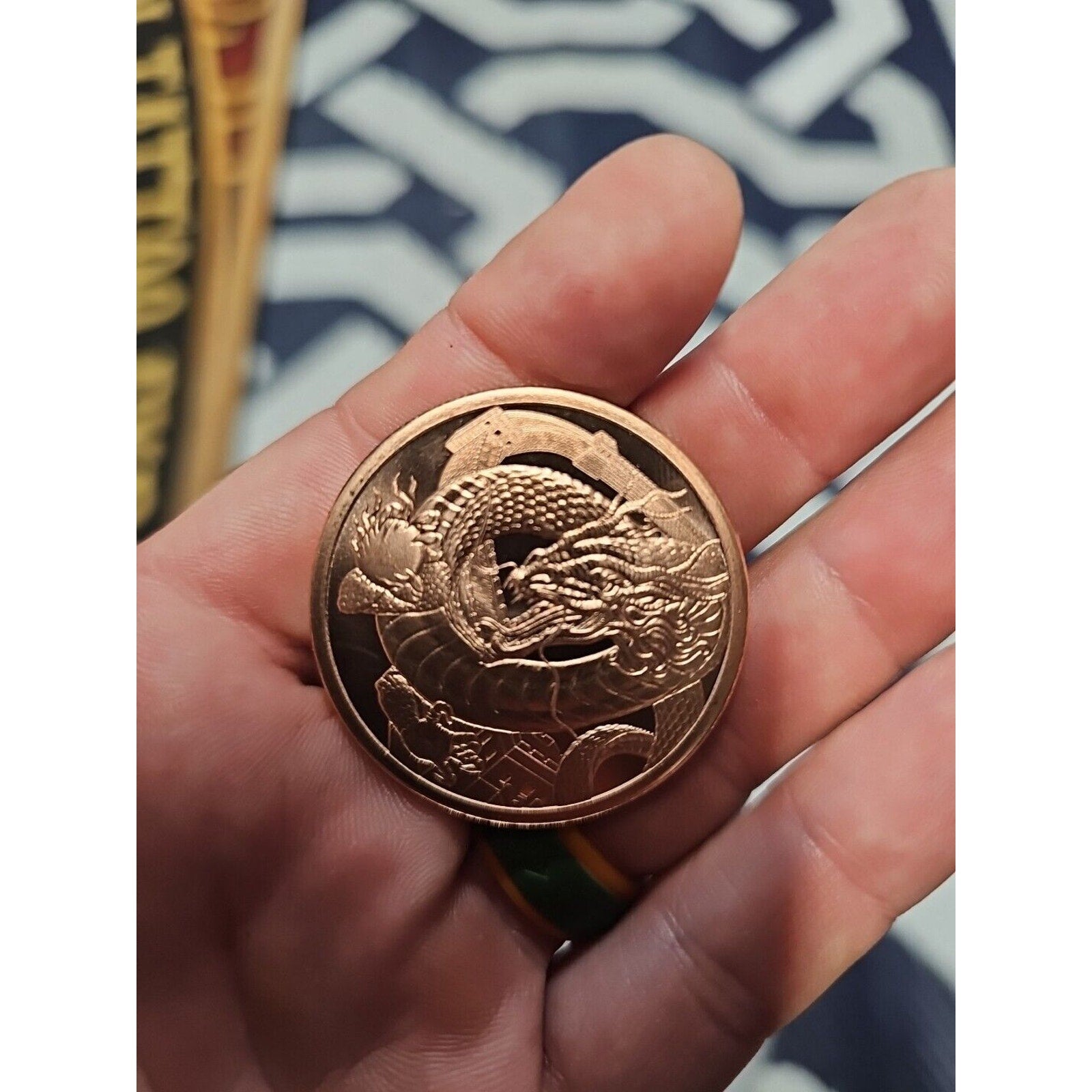 CHINESE DRAGON ~ WORLD OF THE DRAGONS ~ 1 OZ. PURE COPPER ROUND ~