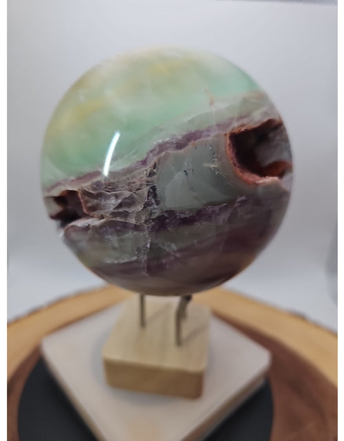 Load image into Gallery viewer, Rainbow Fluorite Quartz Crystal Sphere - Polished Healing
