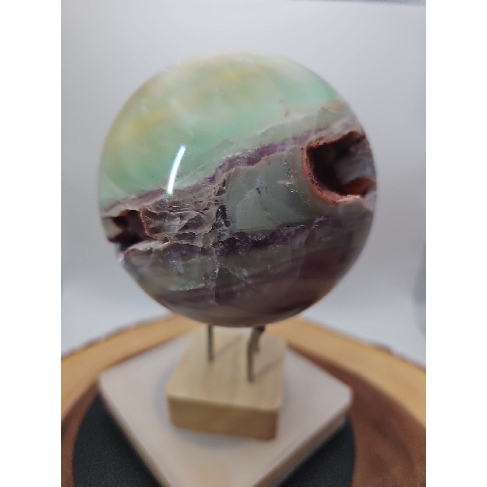 Rainbow Fluorite Quartz Crystal Sphere - Polished Healing
