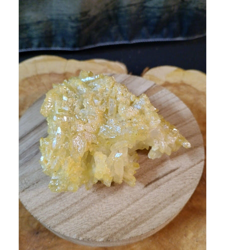 0.64lbRainbow Aqua Aura Quartz Crystal Cluster Points Titanium Coating