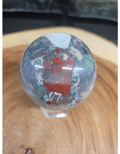 Load image into Gallery viewer, Natural Quartz Crystal Jasper Sphere Ball Polished 63mm &amp;stand
