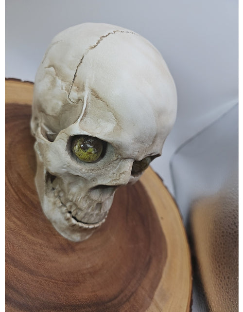 Load image into Gallery viewer, Resin Skull W/Ocean Jasper Quartz Eyes
