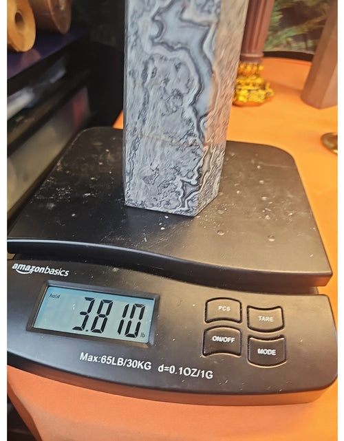 Load image into Gallery viewer, 3.81LB 1Pcs Natural Gray Crazy Lace Jasper Crystal Point Tower Healing
