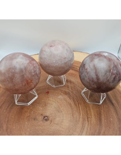 Load image into Gallery viewer, Fire Quartz Crystal Sphere 55-60mm W/stand 1 Each
