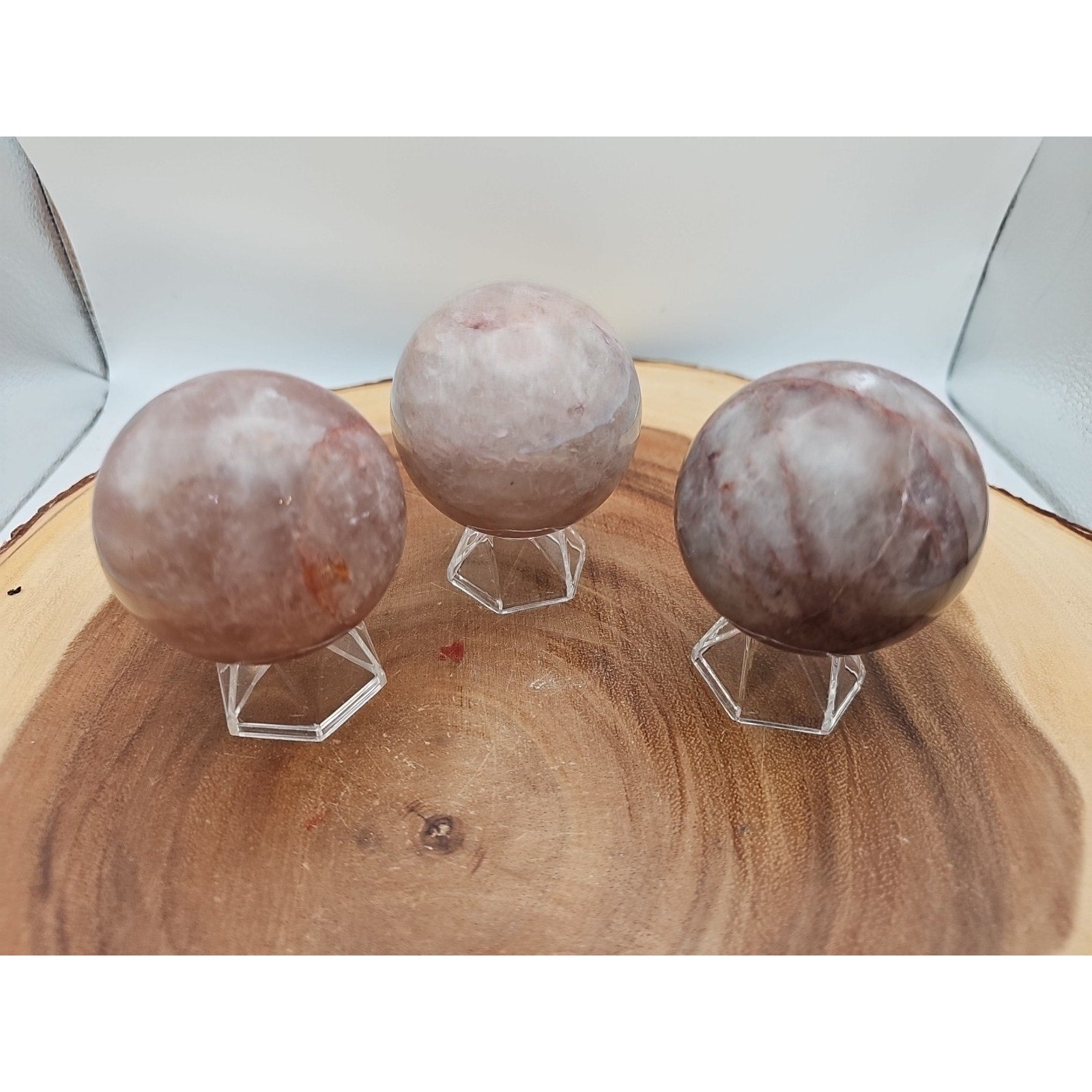 Fire Quartz Crystal Sphere 55-60mm W/stand 1 Each