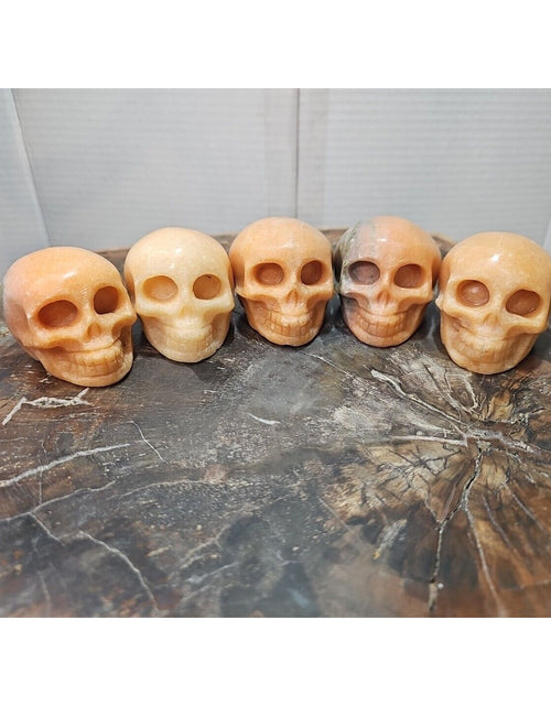 Load image into Gallery viewer, 1Pcs Natural Sunstone Quartz Crystal Skull Carving Head Healing Brazil
