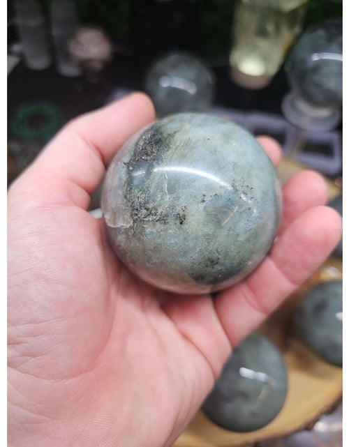 Load image into Gallery viewer, .95LB Avg 1Pc Natural Rainbow Labradorite Crystal Sphere Ball Polished
