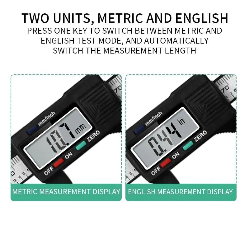 6" 150mm Digital Caliper Micrometer LCD Gauge Vernier Electronic Measuring Ruler