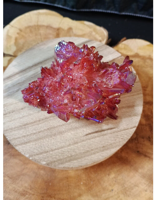 Load image into Gallery viewer, 0.6lb Rainbow Aqua Aura Quartz Crystal Cluster Points Titanium Coating
