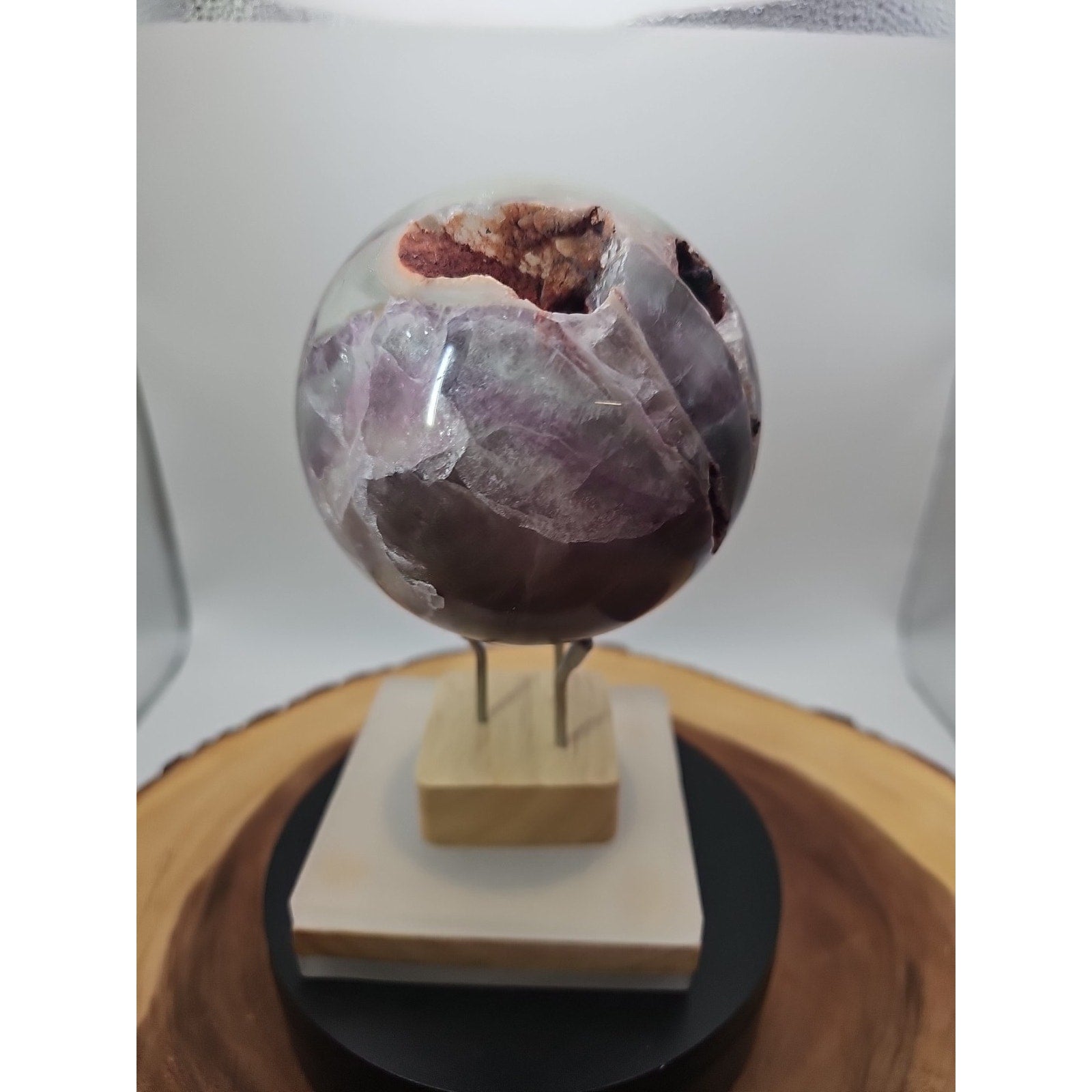 Rainbow Fluorite Quartz Crystal Sphere - Polished Healing