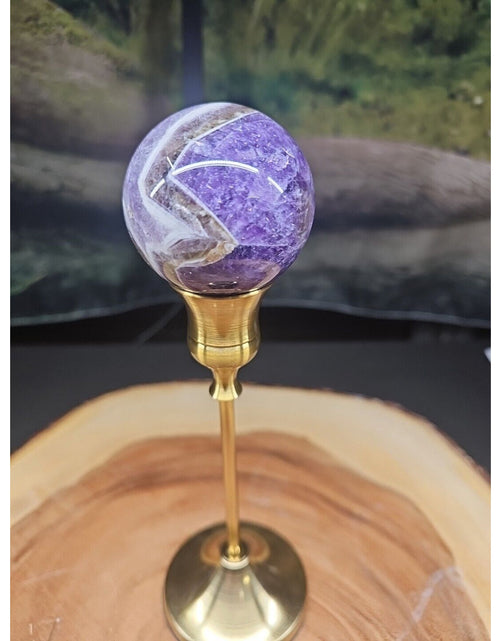 Load image into Gallery viewer, Amethyst Sphere 53mm W/Stand
