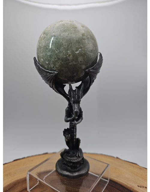 Load image into Gallery viewer, 1lb 70mm Green Quartz W/Dragon Stand
