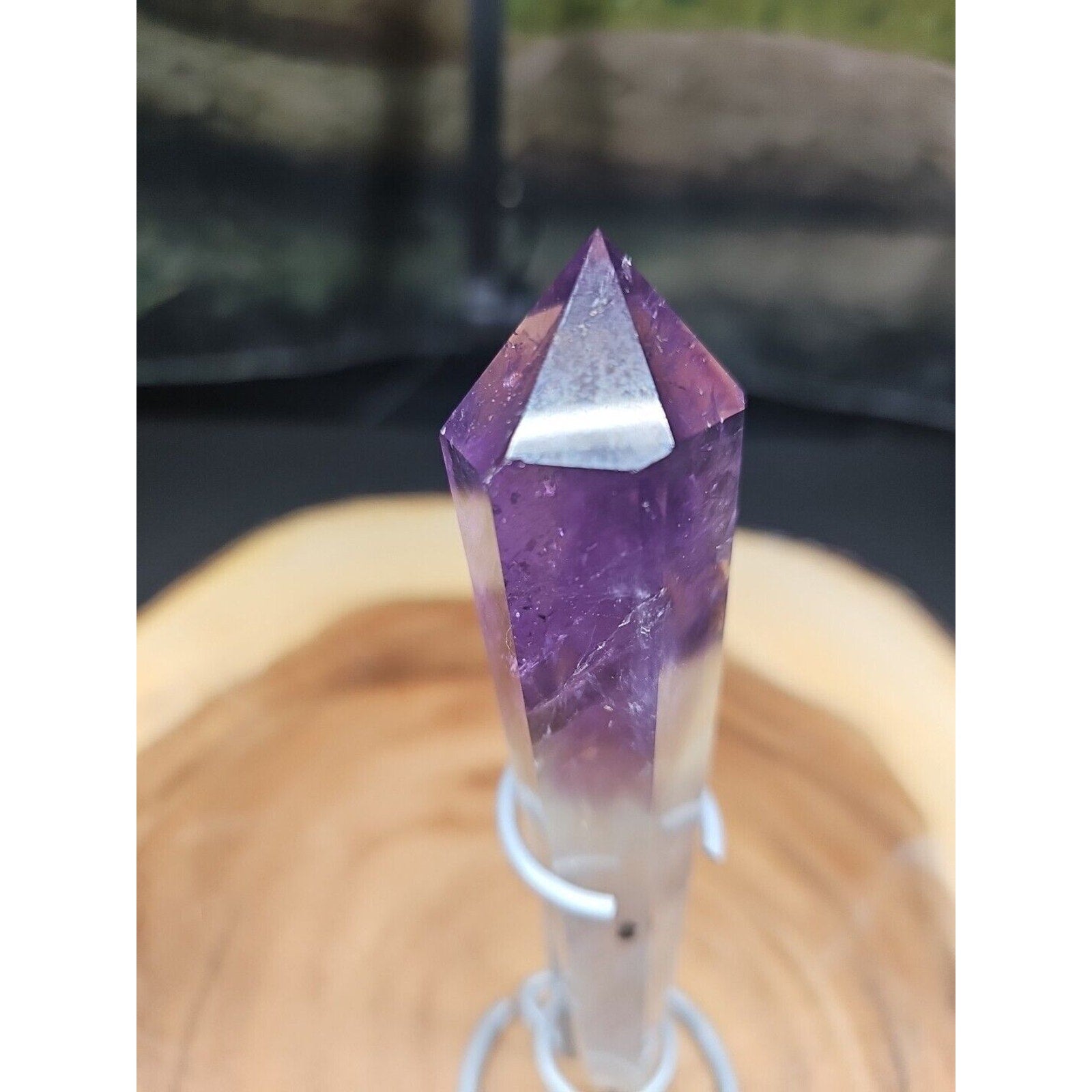 148G Natural Dream Amethyst Quartz Crystal Wand Point Realistic Healing