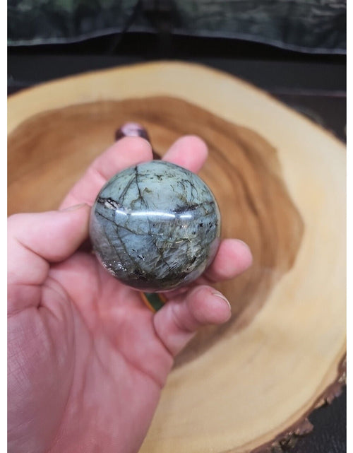 Load image into Gallery viewer, Labradorite Sphere 50mm W/Stand
