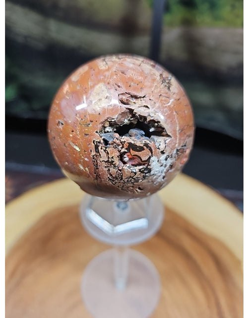 Load image into Gallery viewer, .74LB Natural Vesuvianite Agate Carnelian Crystal Geode Sphere Ball Healing
