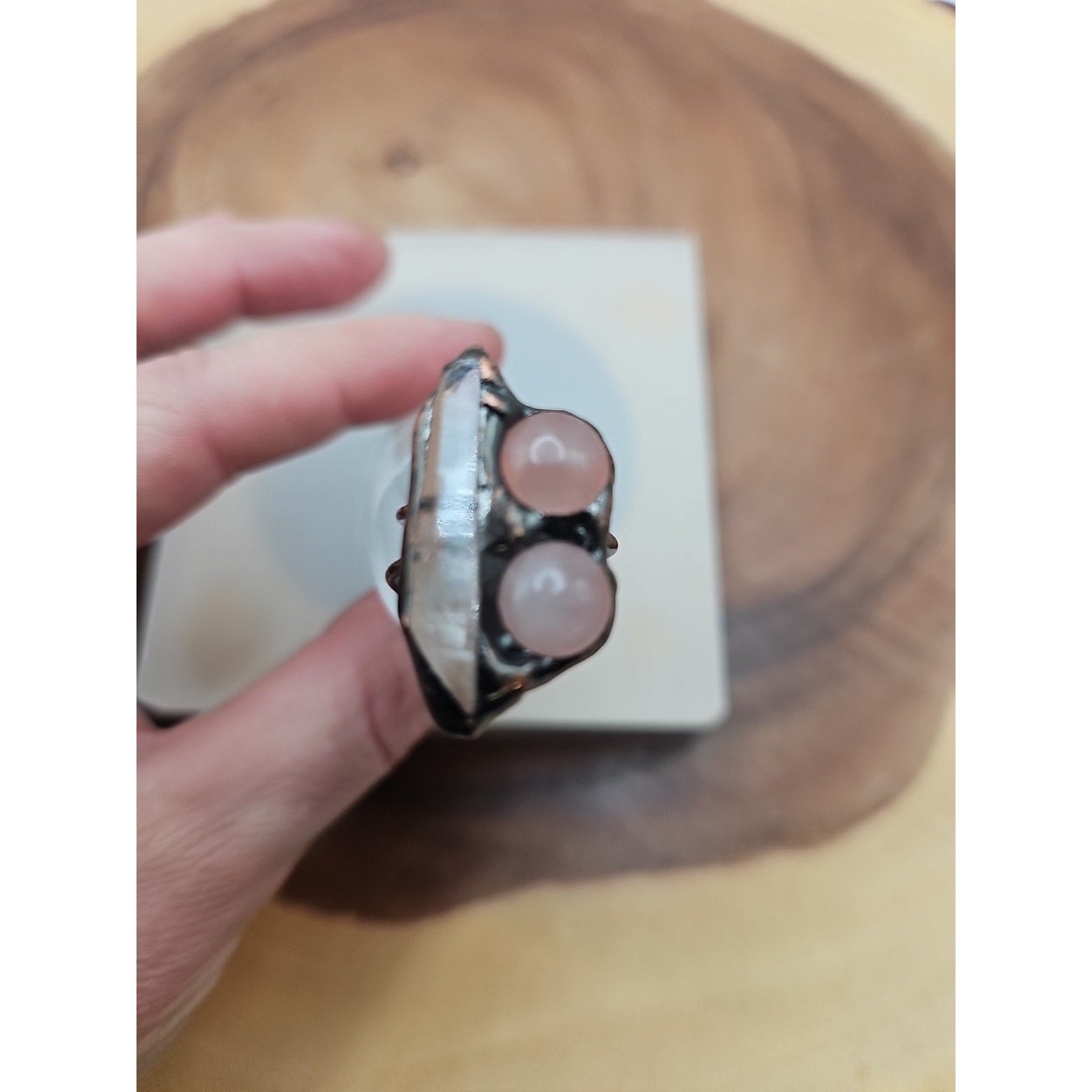Adjustable Quartz Crystal Ring
