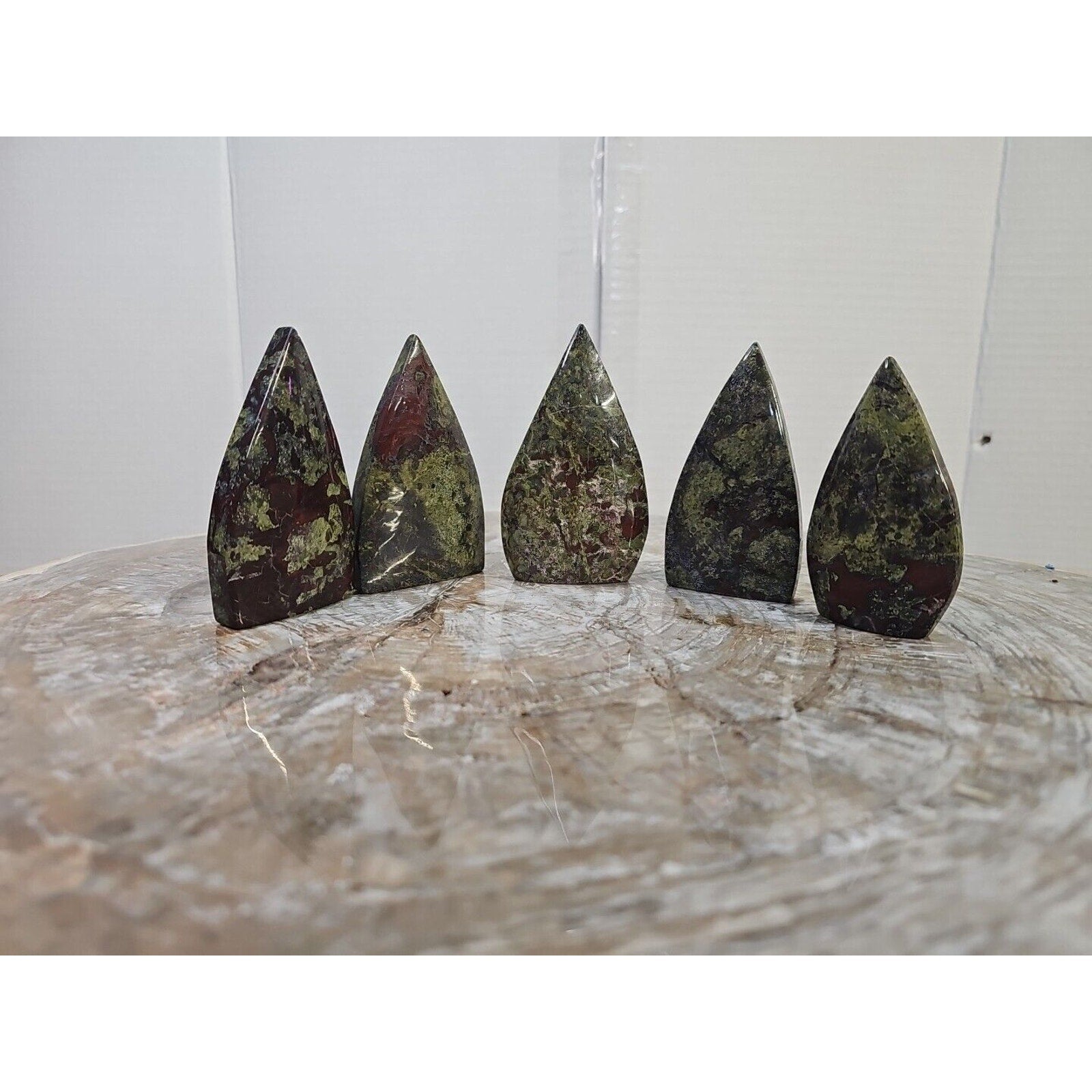 1.37LB 5Pcs Natural Dragon Blood Gem Stone Jasper Crystal Flame Point Healing