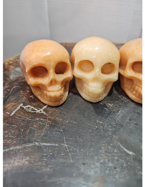 Load image into Gallery viewer, 1Pcs Natural Sunstone Quartz Crystal Skull Carving Head Healing Brazil
