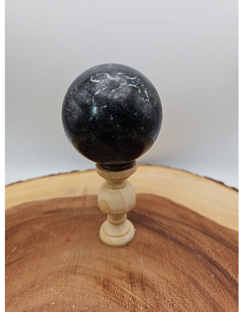 Load image into Gallery viewer, Arfvedsonite Garnet Sphere 276g With Stand
