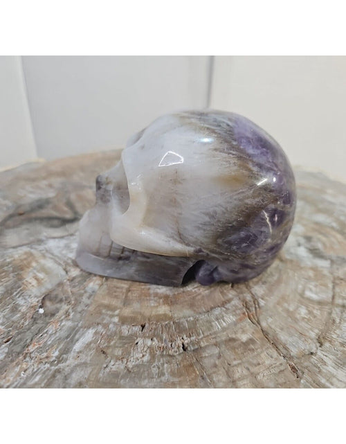 Load image into Gallery viewer, 2.2LB Natural Amethyst Hand carved Skull Quartz Crystal Spiritual Jewel
