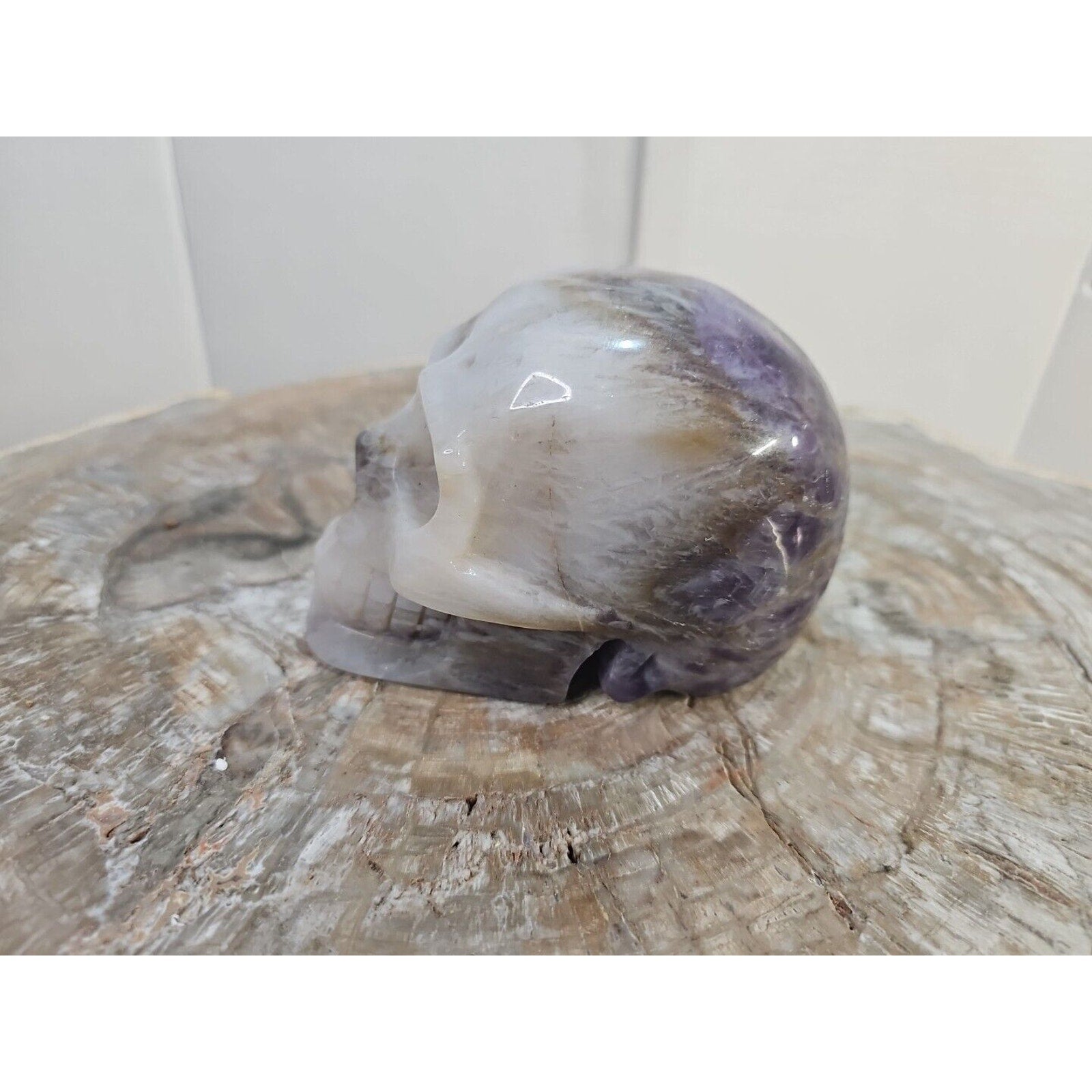 2.2LB Natural Amethyst Hand carved Skull Quartz Crystal Spiritual Jewel