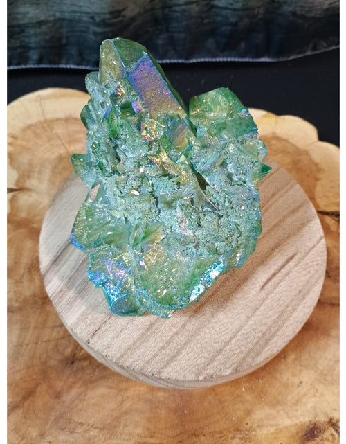 Load image into Gallery viewer, 1.20lbRainbow Aqua Aura Quartz Crystal Cluster Points Titanium Coating
