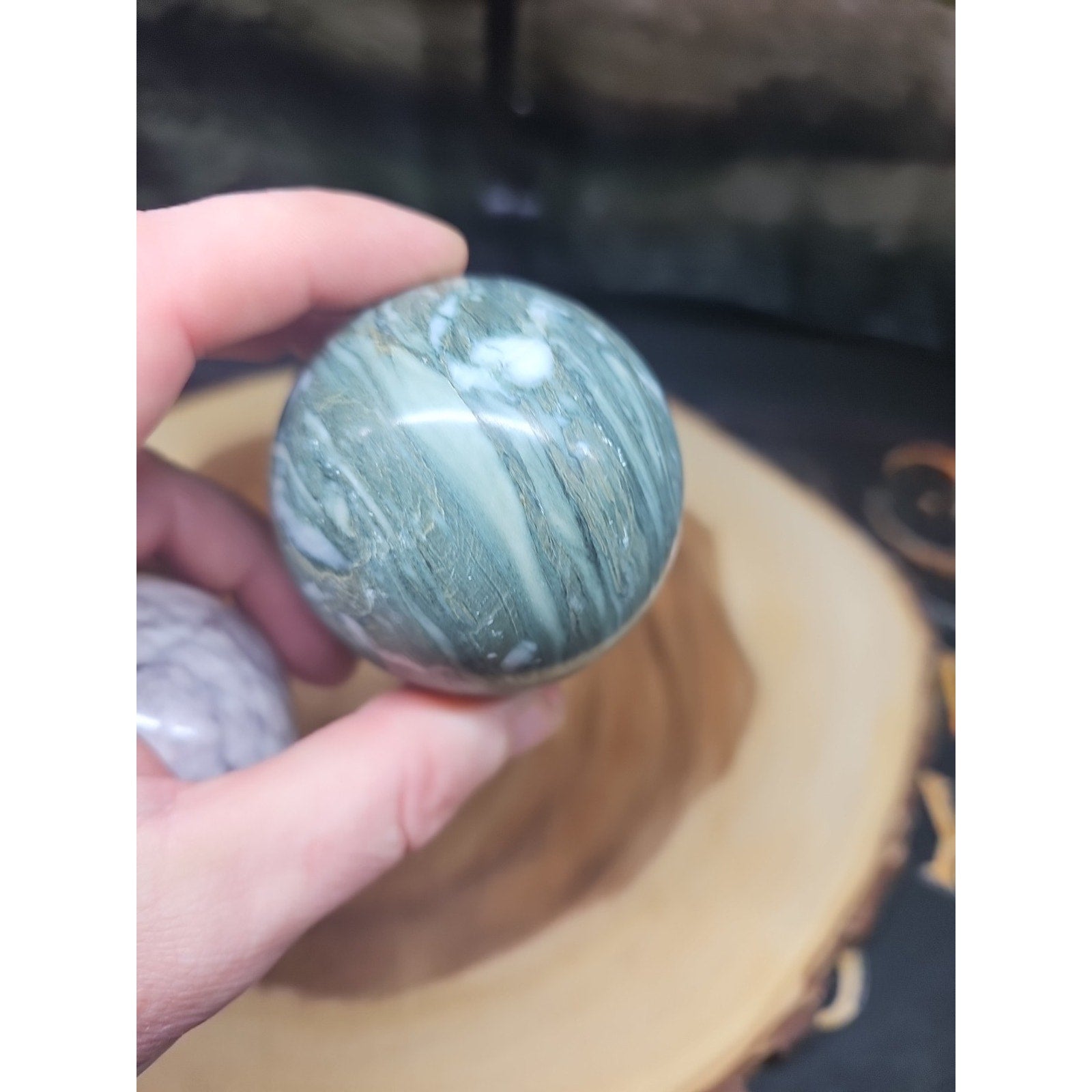 2Pcs A Set Of Natural Quartz Crystal Jasper Sphere Ball Polished 50-60mm &stand