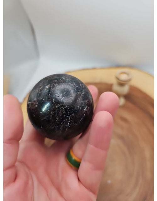 Load image into Gallery viewer, Arfvedsonite Garnet Sphere 276g With Stand
