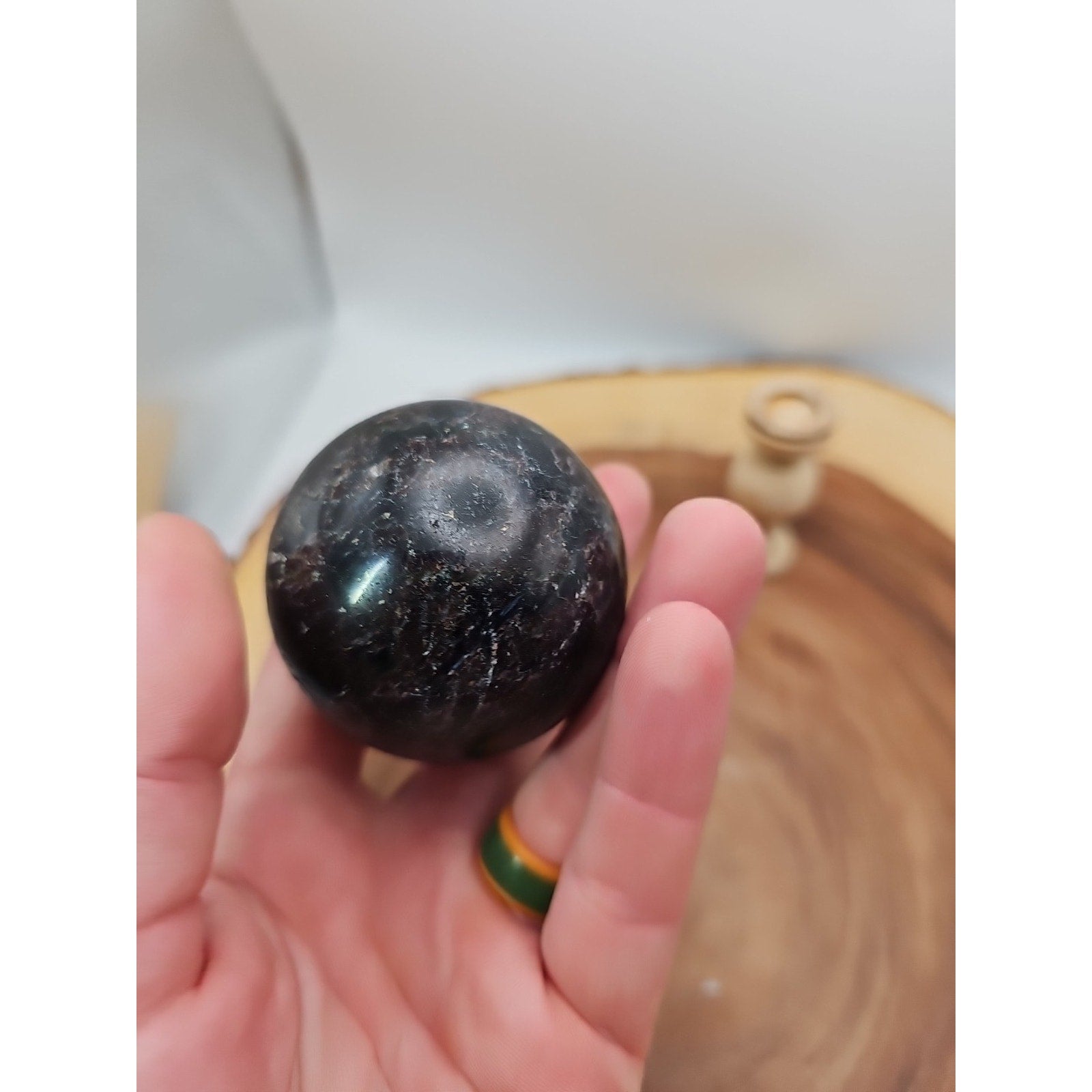 Arfvedsonite Garnet Sphere 276g With Stand