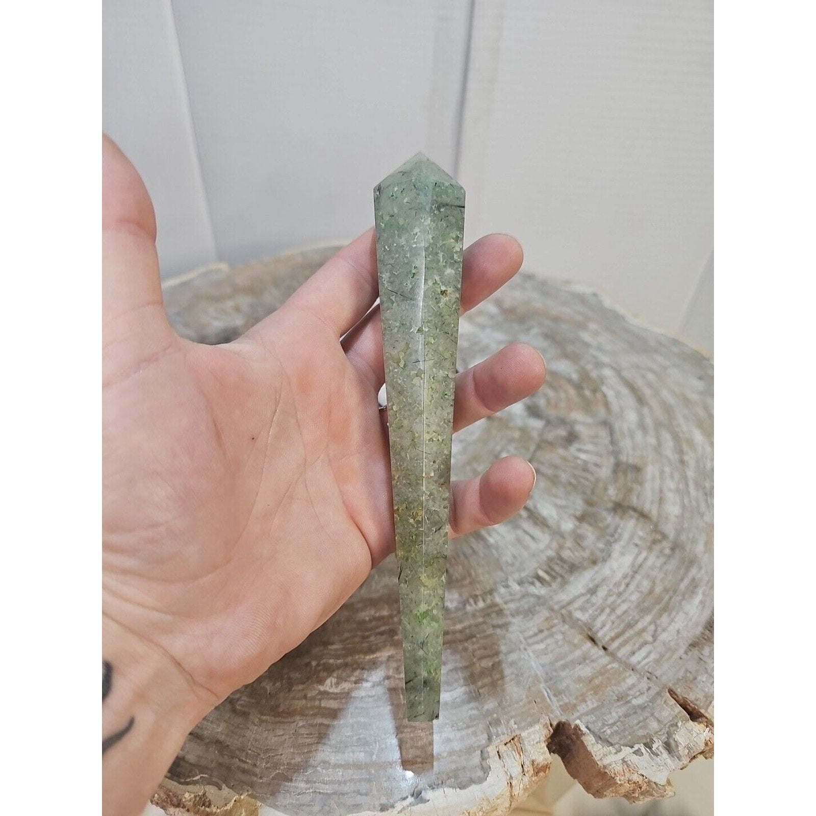 168g Grape Stone Scepter W/Stand 7in Long